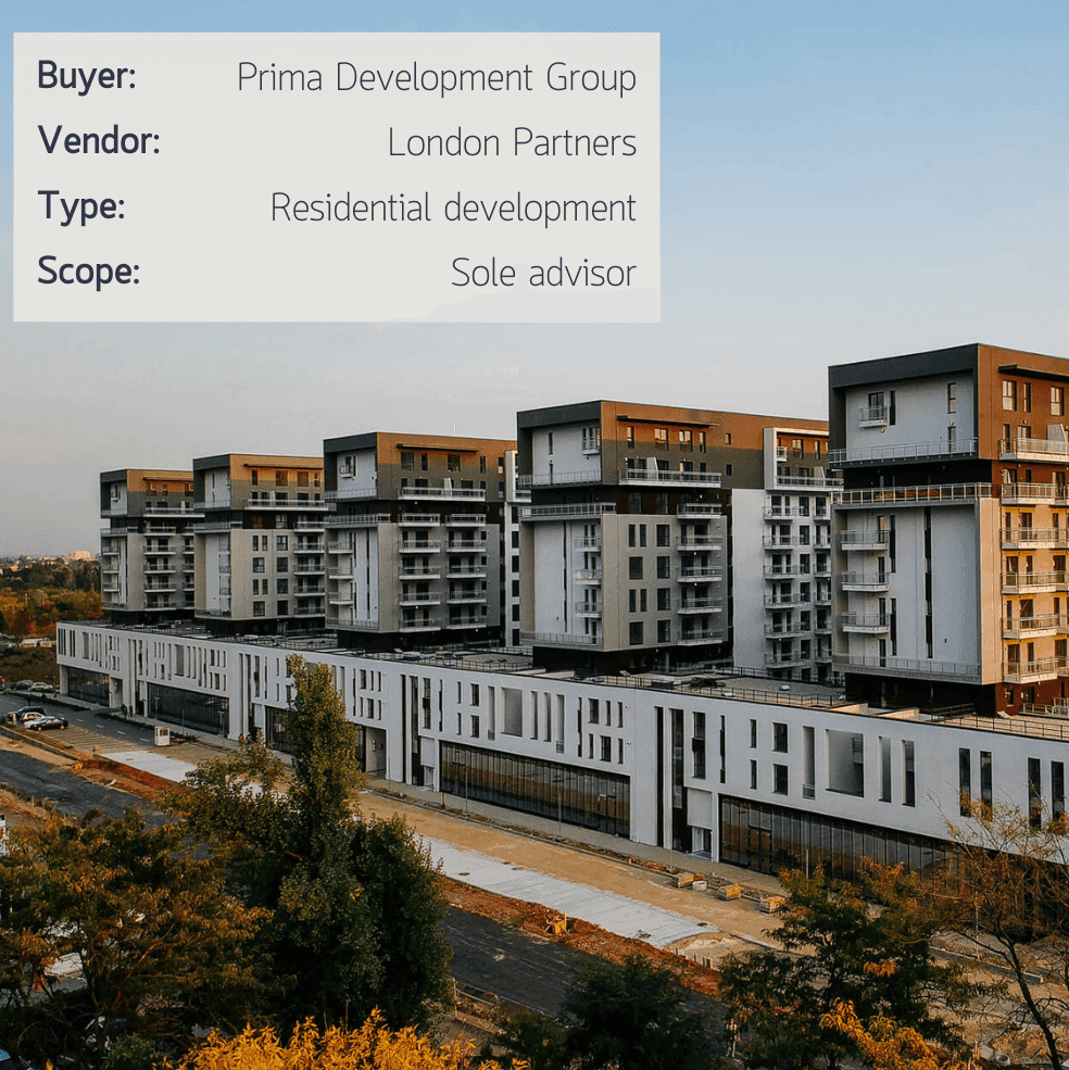Crosspoint Real Estate assisted the latest transaction between Prima Development and London Partners