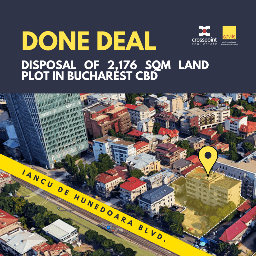 Crosspoint Real Estate, broker exclusiv în tranzacția terenului rezidențial dintre Biofarm și Iancu de Hunedoara Residence, în valoare de aproximativ 5 milioane de euro